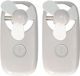 Merkloos Gerimport Mini ventilator/handventilator - 2x - 11 x 6 x 5 cm - Grijs