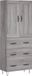 vidaXL Armoire haute, gris Sonoma, 69,5 x 34 x 180 cm, panneau de particules