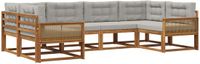 vidaXL - Acacia Houten Loungeset - 6-delig - Naturel en Lichtgrijs