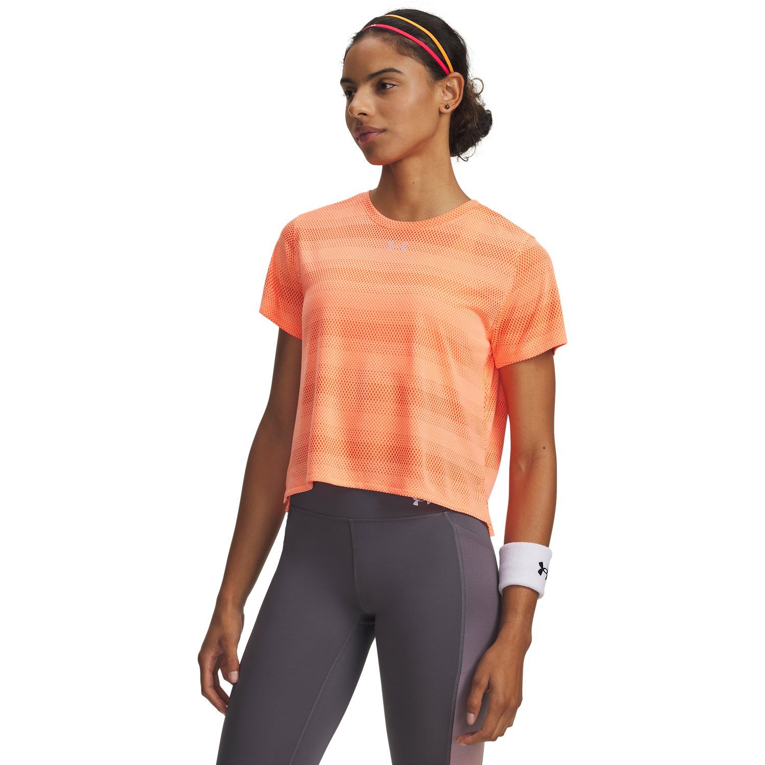 Under Armour Velociti Hardloopshirt Dames - oranje, zilver, Maat M