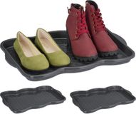 Merkloos Schoenen Lekbak - Set van 3 - Kunststof - Grijs
