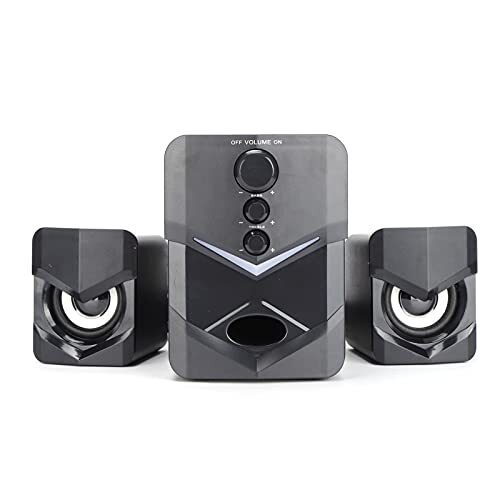 PUSOKEI Sounder-luidspreker - Bedrade Luidspreker met 3-inch Basluidspreker, Stereo Surround Sound, Bedrade Desktopluidspreker met Subwoofer voor Thuis, Buiten