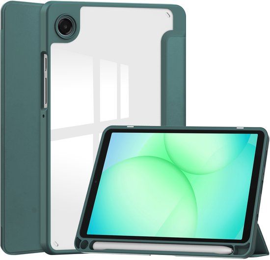 imoshion Tablet Hoes - Geschikt voor Samsung Galaxy Tab A9 Plus / Galaxy Tab A11 Plus - Trifold Hardcase Bookcase - Groen