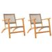 vidaXL Tuinstoelen 2 st poly rattan en acaciahout beige