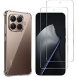 Phonillico® Schokbestendige Hoes voor Xiaomi 15T PRO met 2 Gehard Glas Schermbeschermers