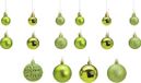 G. Wurm Gmbh + Co. Kg 100x pièces boules de Noël en plastique vert citron 3, 4 et 6 cm - Brillant/mat/paillettes - Décoration de sapin de Noël/décoration de Noël