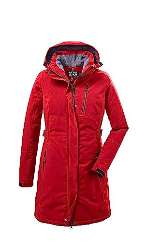 killtec Women's Functional Parka with Detachable Hood - KOW 165 WMN PRK, Red, Size 46