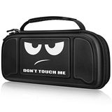 Fintie Tas voor Nintendo Switch/Switch OLED-model Hori Split Pad Pro met handheld controller, [schokbestendig] harde draagtas met 30 speelkaarthouders en netvak aan de binnenkant, Don't Touch