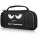 Fintie Tas voor Nintendo Switch/Switch OLED-model Hori Split Pad Pro met handheld controller, [schokbestendig] harde draagtas met 30 speelkaarthouders en netvak aan de binnenkant, Don't Touch