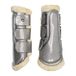 Imperial Riding IRH Lovely beenkappen, duurzame beenkappen met bontrand, metalen plaquette en elastische peesbanden, ademend en comfortabel voor training en uitstapjes, donkergrijs, pony
