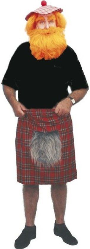 Smiffys Schotse Tartan Kilt met Sporran - Heren - Maat: one size