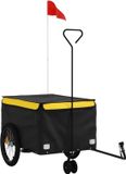 vidaXL Fietstrailer 45 kg IJzer Zwart en Geel