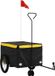 vidaXL Fietstrailer 45 kg IJzer Zwart en Geel