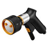 Fiskars Sproeipistool, FiberComp, 3 Functies, Traploos regelbare Doorstroom | Een/Uit-vergrendeling, Afneembare Waterfilter, FiberComp/Metaal, Universele maat, Zwart/Oranje, 1067194
