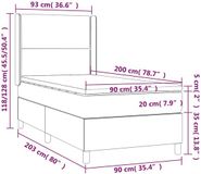 vidaXL Boxspringbed met matras, fluweel, zwart, 90x200 cm