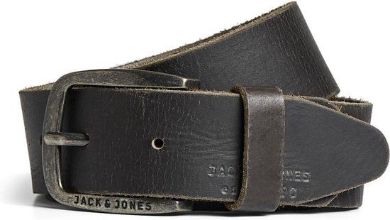 Jack & Jones JacPaul Leather Belt - Dark Grey - Silver Buckle - 95 cm