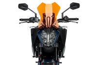 Puig 21998T Nieuwe Generatie Touring Windscherm - Aerodynamische bescherming en sportief ontwerp voor KTM 125 DUKE en KTM 390 DUKE 2024-2025, oranje