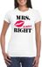Bellatio Decorations Mrs. Always Right T-shirt Dames Wit - Katoen - XXL
