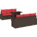 Vidaxl Ensemble de canapé de jardin 7 pc marron