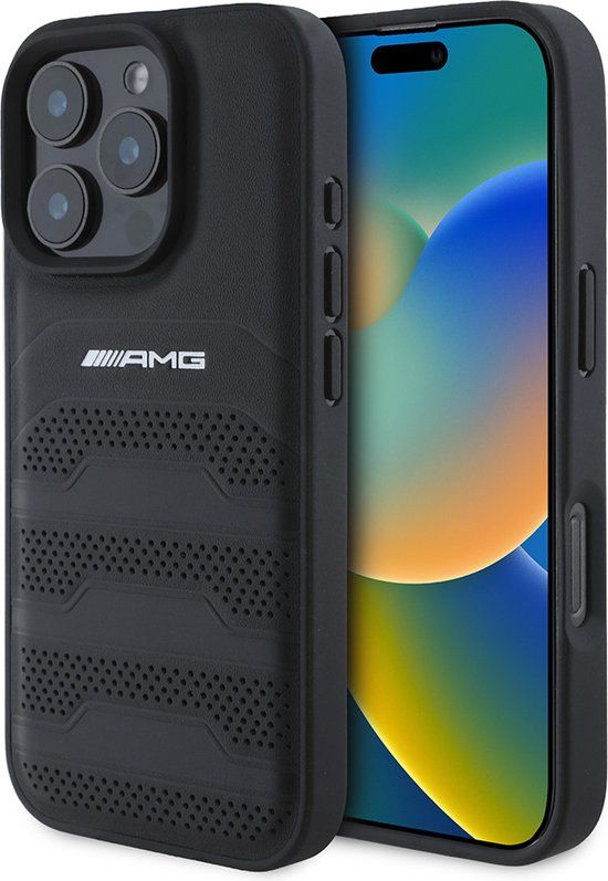 Mercedes-Benz Backcase hoesje geschikt voor iPhone 16 Pro Max - Effen Zwart - Leer