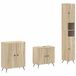 vidaXL - 3-delig - badkamerkast - set - BREDA - Sonoma - Eiken - Bewerkt - hout