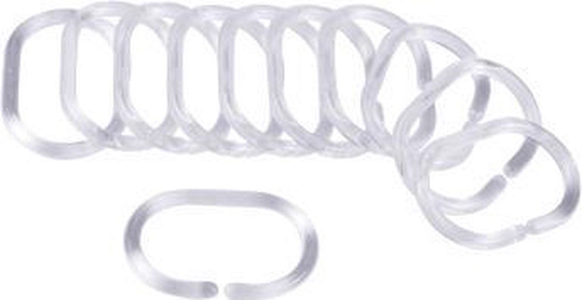 Douceur d'Intérieur Livetti Douchegordijn Ringen - 12 STK - Transparant