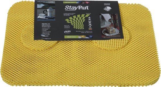 Isagi StayPut 6 stuks gele anti-slip Placemats en Onderzetters