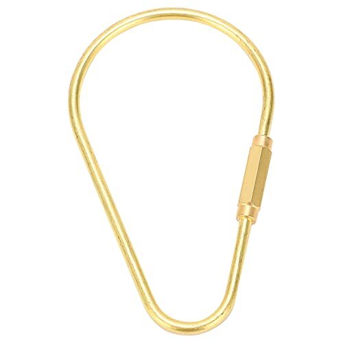 Snufeve6 Gouden sleutelclip, schroefvergrendelingsclip Sleutelhanger Sleutelhouders voor buiten(14 * 10 * 1cm-large)