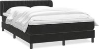 vidaXL Boxspring met matras fluweel zwart 160x210 cm