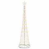 vidaXL LED kerstboom Warmwit 51 x 51 x 190 cm Metaal
