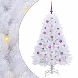 vidaXL Kunstmatige Hinged Kerstboom Wit 150 cm PVC en Staal