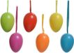 Decoris Paaseieren - 6x stuks - gekleurd - kunststof - decoratie eieren - 6 cm - Paaseitjes voor Paastakken - Paasversiering