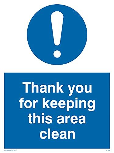 Viking Signs Pack of Five - Thank You for Keeping This Area Clean Sign - 150x200mm - A5P