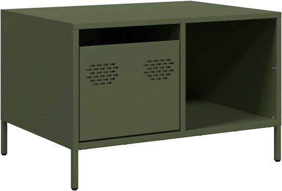 vidaXL Salontafel 68,5x50x43,5 cm koudgewalst staal olijfgroen