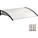 Marquise de porte en polycarbonate transparent 90x122 cm, protection pluie et neige, résistant aux UV