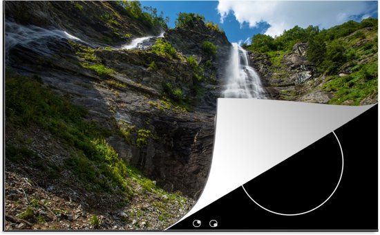 KitchenYeah® Inductie beschermer 77x51 cm - Wilde waterval in het berglandschap - Inductie kookplaat accessoire