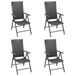 VidaXL Tuinstoel Terras Aluminium Polyrattan Zwart 4 Stuks