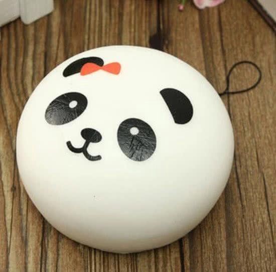 Squishy Panda 5 cm - Rubber - Wit/Zwart