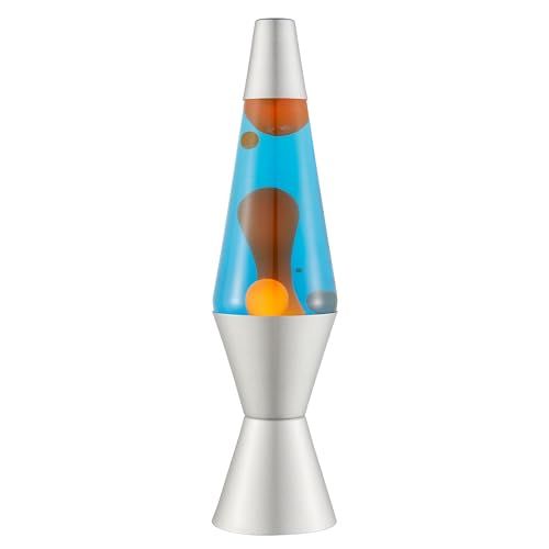 LAVA® Lavalamp 2117 - Oranje was / Blauwe vloeistof - Zilver