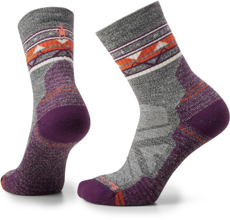 Smartwool Hike Light Cushion Zig Zag Valley Mid Crew Socks Women - Grijs/Violet