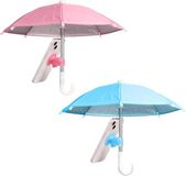 Holland Connections paraplu pour téléphone portable en 2 pièces, pare-soleil réglable multifonctionnel mignon pour téléphone portable avec ventouse de style cochon, anti-reflets (rose et bleu)