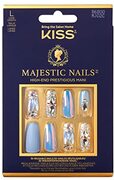 Kiss Majestic hoogwaardige manicureset, My Jewelry, lange lengte, cafeïne, hoogwaardige kunstnagels, inclusief nagellijm, kleefpads, minivijl, voorbereidingspads en 30 kunstnagels