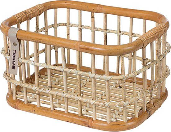 Basil Green Life Fietsmand M - Rotan - Bruin - 18 Liter - Voor/Achter