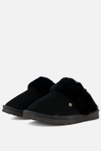 Warmbat Flurry Suede Dames Sloffen - Zwart/Zwart