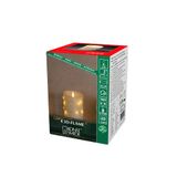 Konstsmide LED echte wax kaars crèmewit, 3D vlam, draad omwikkeld, 4/8h timer, 1 amber diode/14 LED druppels, werkt op batterijen, binnen, batterij: 2 x C 1,5 V (excl.) - 1844-180, 14 LEDs