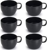 Merkloos / Sans marque Shen zhen shi ling fei xiang ke ji youxian gongsi Koffiemokken set van 6 - Zwart - Kunststof - 350 ml
