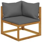 vidaXL 5-delige Loungeset met Kussens Massief Acaciahout