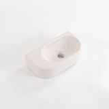 QeramiQ Pure Fontein - 40x22x12cm - glad - halfrond - zonder kraangaten - keramiek - linnen