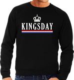 Bellatio Decorations Shoppartners Bv Kingsday print sweater - trui - zwart - voor heren - koningsdag kleding - lange mouwen L