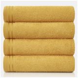 GC GAVENO CAVAILIA Set van 4 grote badhanddoeken - van zeer absorberend Egyptisch katoen - extra zacht - oker - sneldrogende badhanddoeken - 450 g/m² - wasbare handdoeken - 75 x 135 cm